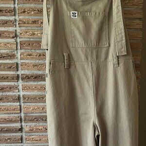 LUCY & YAK Women's Size US 10R Overalls Dungarees 100% Organic Cotton Khaki
